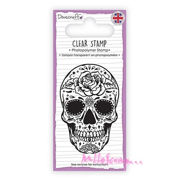 Bon marché 🎉 Tampon Transparent - Dovecraft - Tête De Mort 😉 1 Bon marché 🎉 Tampon Transparent - Dovecraft - Tête De Mort 😉