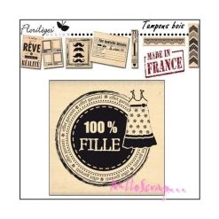 Le moins cher ❤️ Tampon Bois - Florilèges Design - 100% Fille 🌟