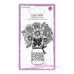 Promo 👏 Tampon Transparent - Dovecraft - Bouquet De Fleurs 🔔
