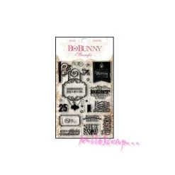 Grosses soldes ❤️ Tampon Transparent - Bo Bunny - 17 Pièces 🤩