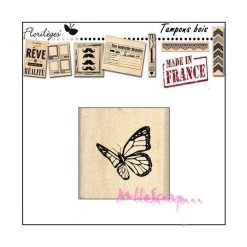 Remise 👏 Tampon Bois Papillon - Florilèges Design ⭐