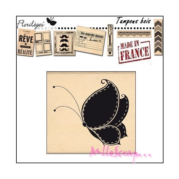 Acheter 😀 Tampon Bois - Florilèges Design - Papillon ⭐ 1 Acheter 😀 Tampon Bois - Florilèges Design - Papillon ⭐