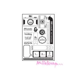 Tout neuf 👍 Tampon Transparent Tampons Transparents - Happy Snaps - Kaisercraft -16 Pièces 🎉