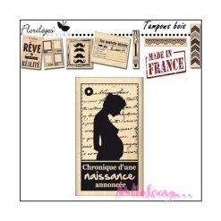 Sortie 💯 Tampon Bois - Florilèges Design - Naissance 😉