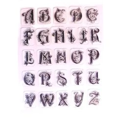 Acheter 🎉 Boutique D'isacrea Tampons Alphabet Alphabet 20 Mm Tampons En Silicone De Style Baroque Avec Papillon 🥰