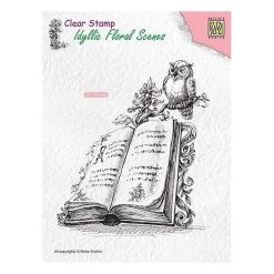 De gros 🧨 Tampon Transparent Clear Stamp Scrapbooking Nellie's Choice LIVRE HIBOUX 014 ✔️
