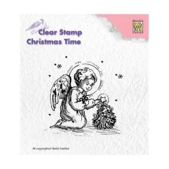Sortie 🔥 Tampon Transparent Clear Stamp Scrapbooking Nellie's Choice ANGE SAPIN NOEL ⌛