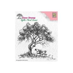Coupon ✔️ Tampon Transparent Clear Stamp Scrapbooking Nellie's Choice ARBRE BANC 007 💯