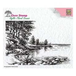 Nouveau 🎉 NELLIE'S CHOICE Tampon Transparent Tampon Clear Transparent Scrapbooking NELLIE'S S CHOICE BORD ETANG ARBRE 🎁