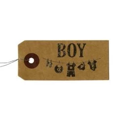 Offres 😉 Artemio Etiquettes Kraft + Tampon Bois - Boy 🧨