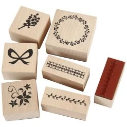Coupon ⌛ Creativ Company Tampon Bois Lot De Tampons En Bois - Ornements - 7 Pcs 😀