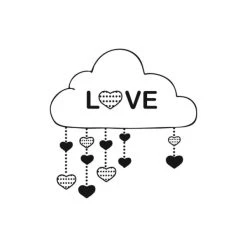 Promo ⭐ Aladine Tampon Bois Tampon En Bois Cœur Dans Les Nuages 🤩