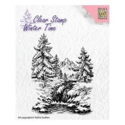 Remise ✨ Nellie Snellen Tampon Transparent Clear Stamp Scrapbooking Nellie's Choice RUISSEAU MONTAGNE 004 🌟