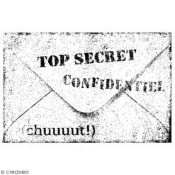 Nouveau ✨ Artemio Tampon Bois Divers - Top Secret - 5,5 X 4,5 Cm ✨