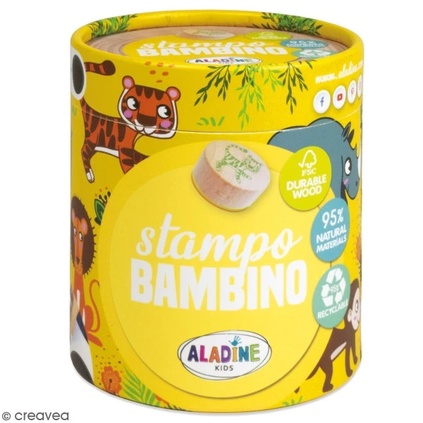 Meilleure vente 🎉 Aladine Tampon Enfant Kit De Tampons Bois Stampo Bambino - Savane - 8 Pcs 🌟 1 Meilleure vente 🎉 Aladine Tampon Enfant Kit De Tampons Bois Stampo Bambino - Savane - 8 Pcs 🌟