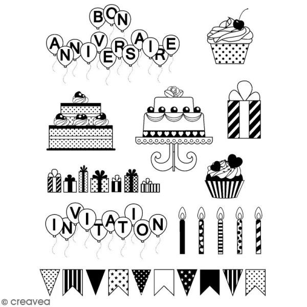 Nouveau 🌟 Tampon Transparent Tampons Transparents Artemio - Motifs Anniversaire - 15 Pcs ✨ 1 Nouveau 🌟 Tampon Transparent Tampons Transparents Artemio - Motifs Anniversaire - 15 Pcs ✨