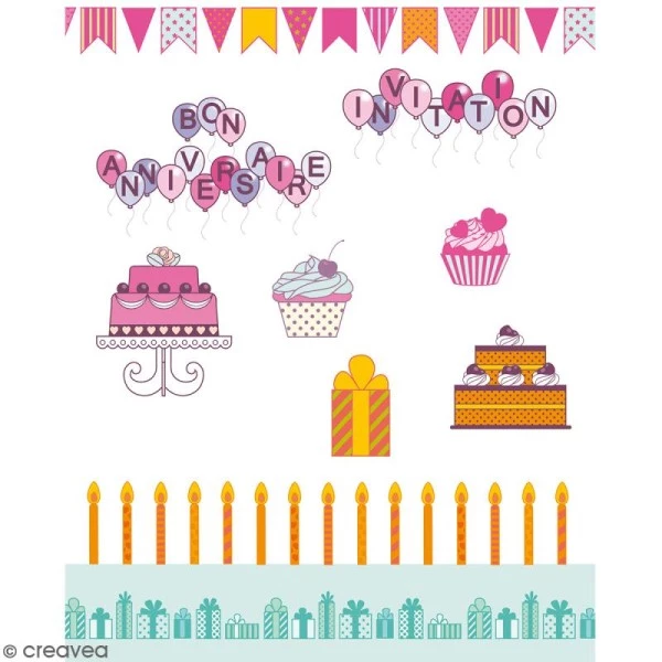 Nouveau 🌟 Tampon Transparent Tampons Transparents Artemio - Motifs Anniversaire - 15 Pcs ✨ 2 Nouveau 🌟 Tampon Transparent Tampons Transparents Artemio - Motifs Anniversaire - 15 Pcs ✨ – Image 2