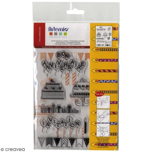 Nouveau 🌟 Tampon Transparent Tampons Transparents Artemio - Motifs Anniversaire - 15 Pcs ✨ 3 Nouveau 🌟 Tampon Transparent Tampons Transparents Artemio - Motifs Anniversaire - 15 Pcs ✨ – Image 3