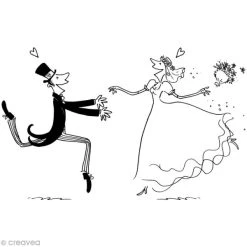 Nouveau ⭐ Artemio Tampon Bois Tampon Mariage Homme Et Femme - 8,5 X 5,7 Cm - Bois ⭐