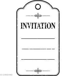 Grosses soldes 😍 Artemio Tampon Bois Vintage - Etiquette Invitation - 6,5 X 3,5 Cm 🔔