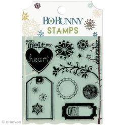 Tout neuf 🤩 Tampon Transparent Tampon Clear Bo Bunny - Snow Day X 10 🧨
