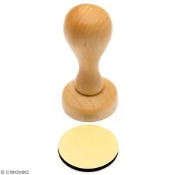 Vente flash 🌟 Rico Design Tampon à Graver Poignée Tampon Bois - Base Ronde De 3,9 Cm De Diamètre 👍