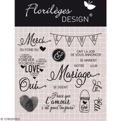 Sortie ✔️ Florilèges Design Tampon Transparent Tampons Sweety Clear Notre Mariage - De 1 à 6 Cm - 16 Pcs 🔔