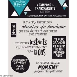 Top 10 👍 Florilèges Design Tampon Transparent Tampons Clear Minutes De Bonheur - 6 Pcs ⭐