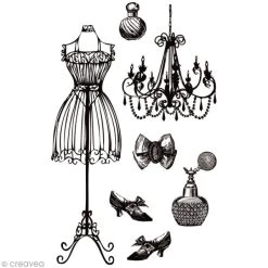 Sortie 🥰 Tampon Transparent Tampon Clear Rico Design - Baroque - Planche 10 X 18,5 Cm 👏