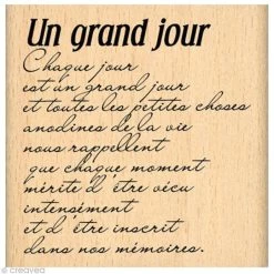 Meilleur prix ⌛ Florilèges Design Tampon Bois Tampon Texte - Un Grand Jour - 7 X 7 Cm 🎁