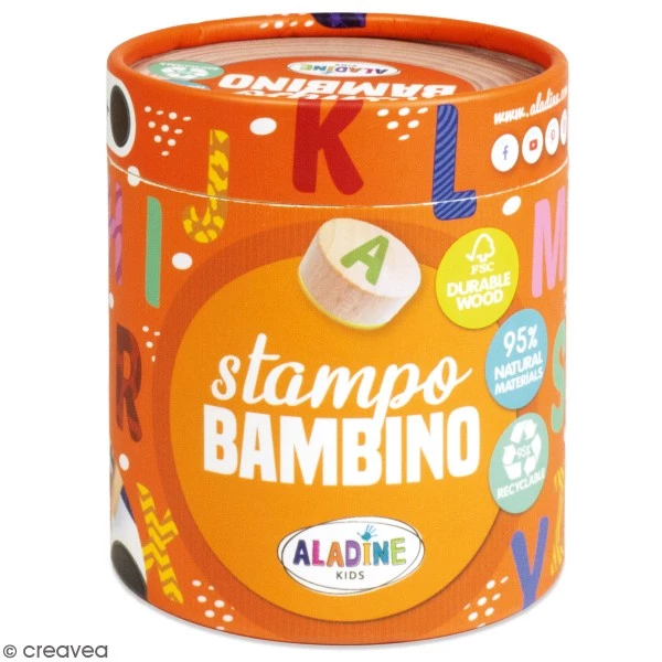 Bon marché 👍 Aladine Tampon Enfant Kit De Tampons Bois Stampo Bambino - Alphabet - 28 Pcs 🛒 1 Bon marché 👍 Aladine Tampon Enfant Kit De Tampons Bois Stampo Bambino - Alphabet - 28 Pcs 🛒