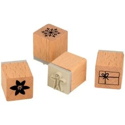 Top 10 😉 Artemio Tampon Bois Set De Tampons Bois - Woodsy 🎄 Christmas - Fleur - 4 Pcs ⌛