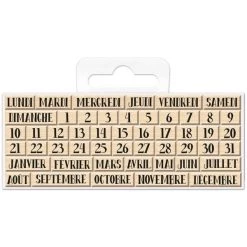 Nouveau 👍 Aladine Tampon Bois Mini Tampons Bois - Calendrier - 0,6 à 1,7 Cm - 49 Pcs 👏