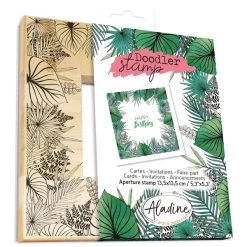 Promo 🛒 Aladine Tampon Bois Tampon Doodler - Jungle - Cadre 13,5 X 13,5 Cm ✔️