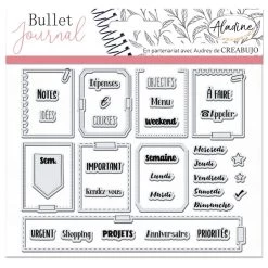Promo ✔️ Aladine Tampon Transparent Tampons Clear Stampon Bullet Journal - Organisation Semaine - 37 Pcs 😀