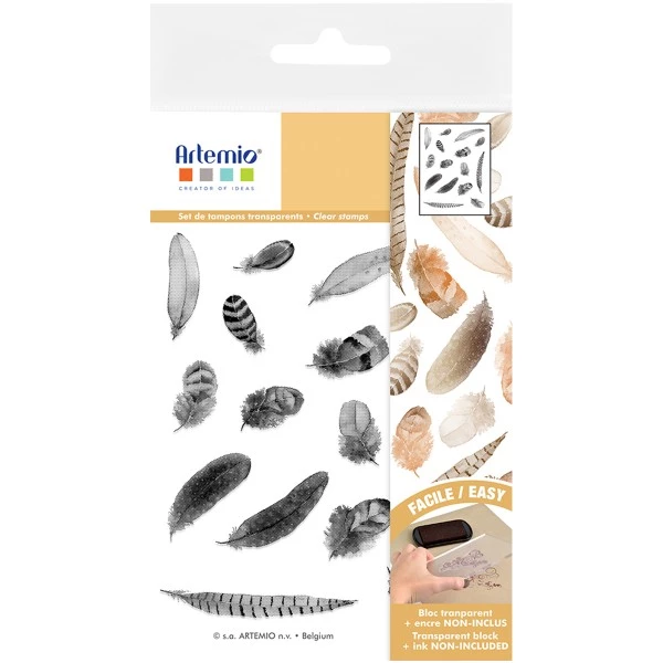 Bon marché ❤️ Tampon Transparent Tampon Clear Artemio - Aquarelle - Plumes - 15 Pcs 😀 1 Bon marché ❤️ Tampon Transparent Tampon Clear Artemio - Aquarelle - Plumes - 15 Pcs 😀