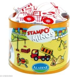 Acheter 😉 Aladine Tampon Enfant Kit 10 Tampons Enfant Stampo'minos Chantier 💯