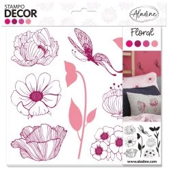 Remise 😍 Aladine Tampon Nature Tampons XXL Stampo Décor - Floral - 8 Pcs 👏