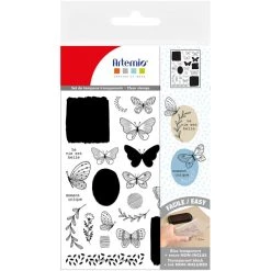 Promo 🥰 Tampon Transparent Tampon Clear Artemio - Collection Mon Essentiel - Papillons - 25 Pcs ✔️