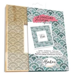 Bon marché ✨ Aladine Tampon Bois Tampon Doodler - Écailles - Cadre 13,5 X 13,5 Cm 🛒