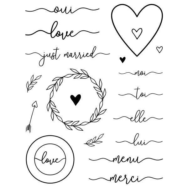 Sortie ⌛ Tampon Transparent Tampon Clear Artemio - Love - 18 Pcs ⌛ 2 Sortie ⌛ Tampon Transparent Tampon Clear Artemio - Love - 18 Pcs ⌛ – Image 2