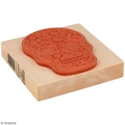 Tout neuf ❤️ Tampon Bois Tampons Bois Artemio - Tête De Mort Mexicaine - 🌟 -Tampons scrap Soldes unnamed file 363