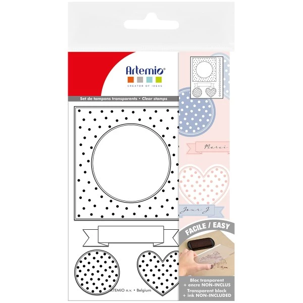 Meilleure vente 🎉 Tampon Transparent Tampon Clear Artemio - Cadre à Pois - 5 Pcs 😉 1 Meilleure vente 🎉 Tampon Transparent Tampon Clear Artemio - Cadre à Pois - 5 Pcs 😉