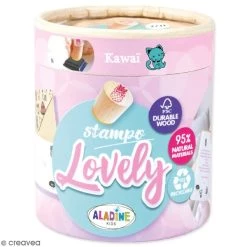 Meilleure affaire ⌛ Aladine Tampon Enfant Kit De Tampons Bois Stampo Lovely - Kawai - 15 Pcs 💯
