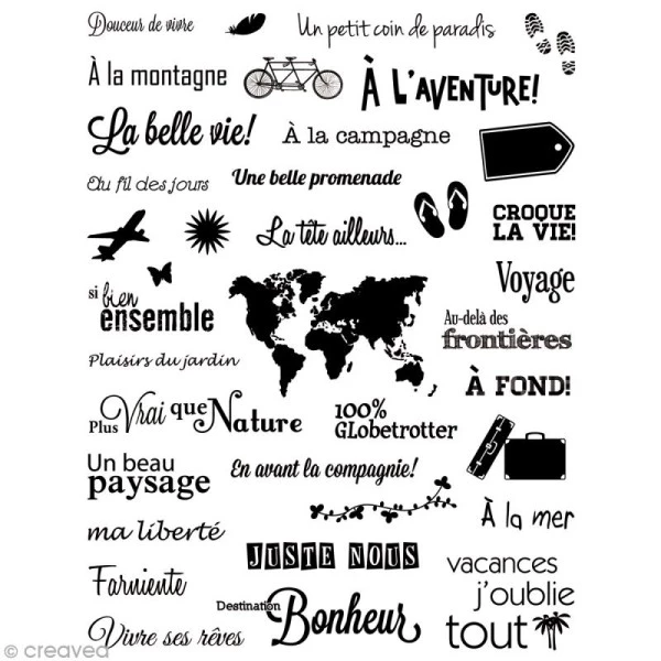 Le moins cher 👍 Artemio Tampon Transparent Tampon Clear Mots Du Voyage - Planche 14 X 18 Cm - 37 Tampons Transparents 🧨 1 Le moins cher 👍 Artemio Tampon Transparent Tampon Clear Mots Du Voyage - Planche 14 X 18 Cm - 37 Tampons Transparents 🧨