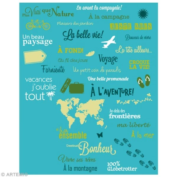 Le moins cher 👍 Artemio Tampon Transparent Tampon Clear Mots Du Voyage - Planche 14 X 18 Cm - 37 Tampons Transparents 🧨 2 Le moins cher 👍 Artemio Tampon Transparent Tampon Clear Mots Du Voyage - Planche 14 X 18 Cm - 37 Tampons Transparents 🧨 – Image 2