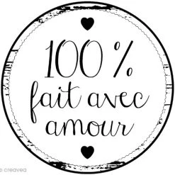 Nouveau 💯 Artemio Tampon Bois Rond - 100% Fait Avec Amour - 2,8 Cm 🎉
