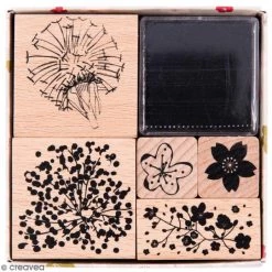 Meilleure affaire 🛒 Rico Design Kit Tampon Set Tampons - Bouquet Sauvage - 5 Tampons Et 1 Encreur 🛒