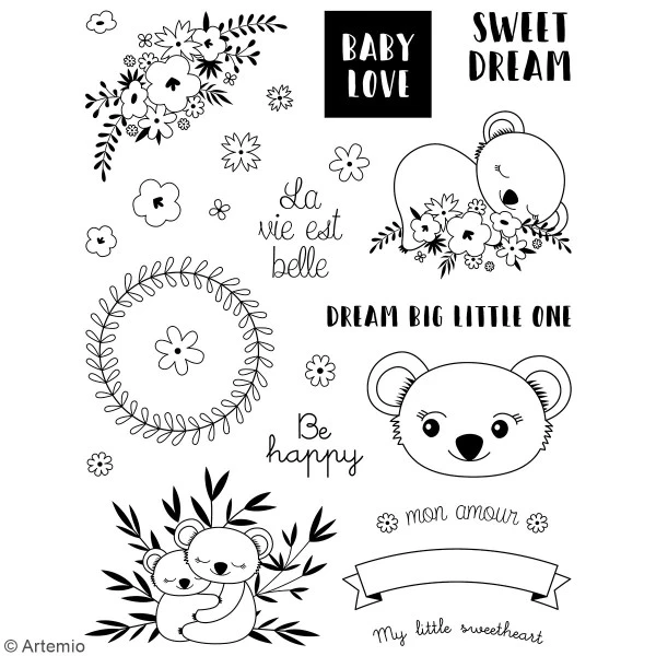 Sortie 🔔 Artemio Tampon Transparent Tampons Clear Baby Koala - Set De 24 Tampons 🛒 2 Sortie 🔔 Artemio Tampon Transparent Tampons Clear Baby Koala - Set De 24 Tampons 🛒 – Image 2