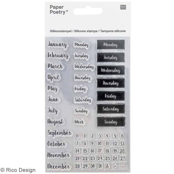 Sortie 🛒 Rico Design Tampon Transparent Bullet Journal - Calendrier Manuscrit - 62 Pcs 😍 1 Sortie 🛒 Rico Design Tampon Transparent Bullet Journal - Calendrier Manuscrit - 62 Pcs 😍